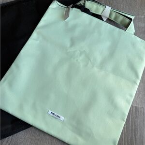 Prada Beauty Reversible Tote Bag w/ Pouch – Black & Mint- NWT